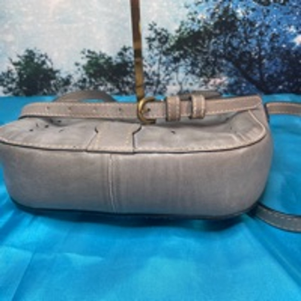 Women's Frye Gray Leather Crossbody Bag VGC - Picture 8 of 11